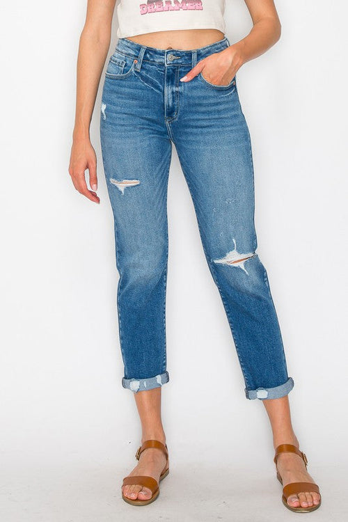 Alexa High Rise Tapered Leg Mom Jeans