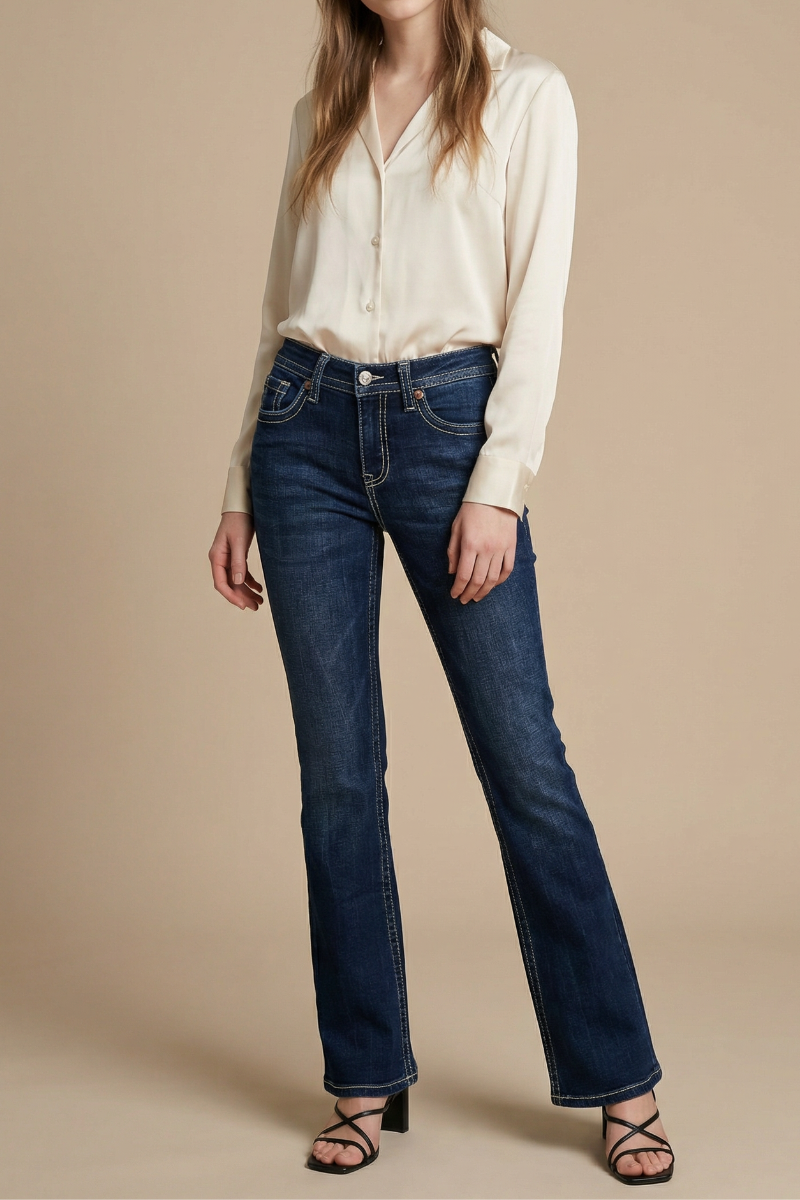 TUMMY CONTROL HIGH RISE SLIM FLARE JEANS  *Signature*