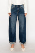 MARGAUX RELAXED TAPERED DARK WASH BARREL JEANS