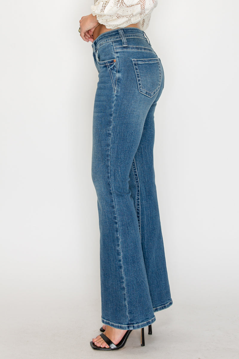 TUMMY CONTROL HIGH RISE SLIM FLARE JEANS  *Signature*
