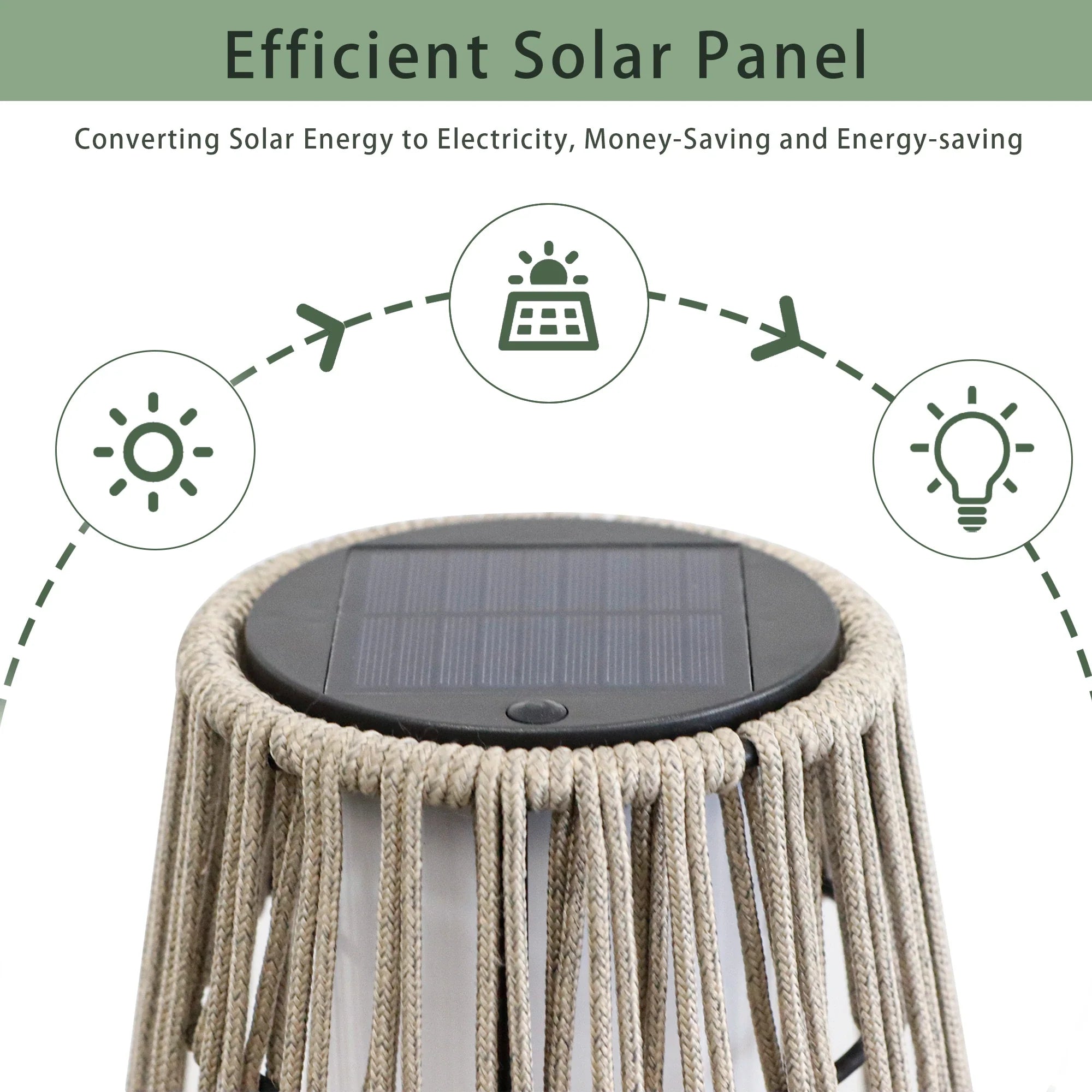 Outdoor Floor Lamp 2 Piece Solar Powered Lantern Wicker Solar Patio Lamp